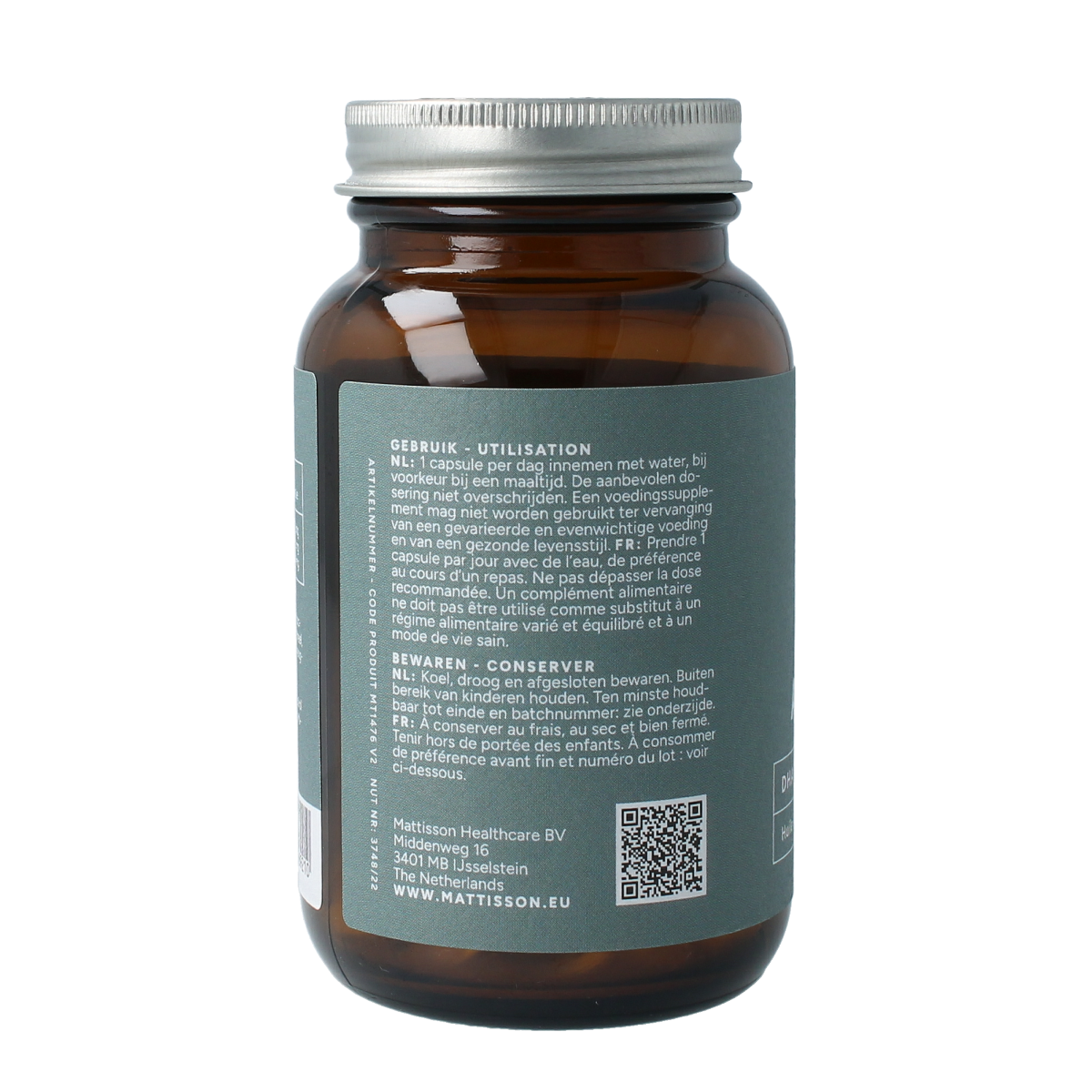 Mattisson Vegan omega-3 algenolie DHA 250mg 60.00 Vegetarische capsules