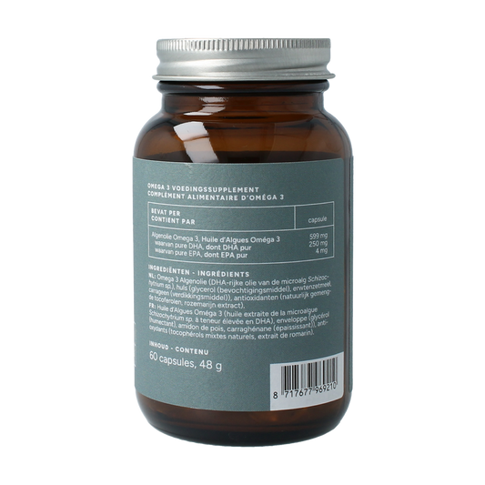 Mattisson Vegan omega-3 algenolie DHA 250mg 60.00 Vegetarische capsules