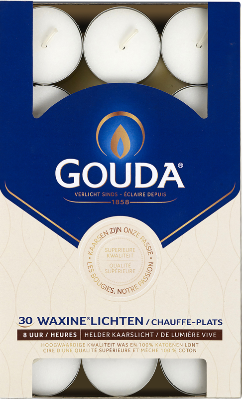 Gouda Waxinelicht 8 uur wit 30 Stuks