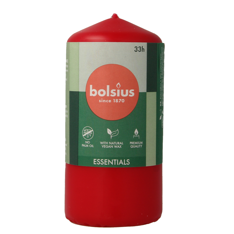 Bolsius Stompkaars 120/58 delicate red 1 Stuks