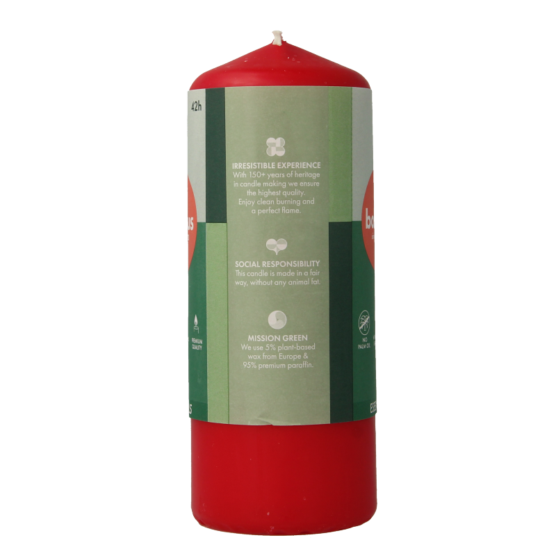 Bolsius Stompkaars 150/58 delicate red 1 Stuks