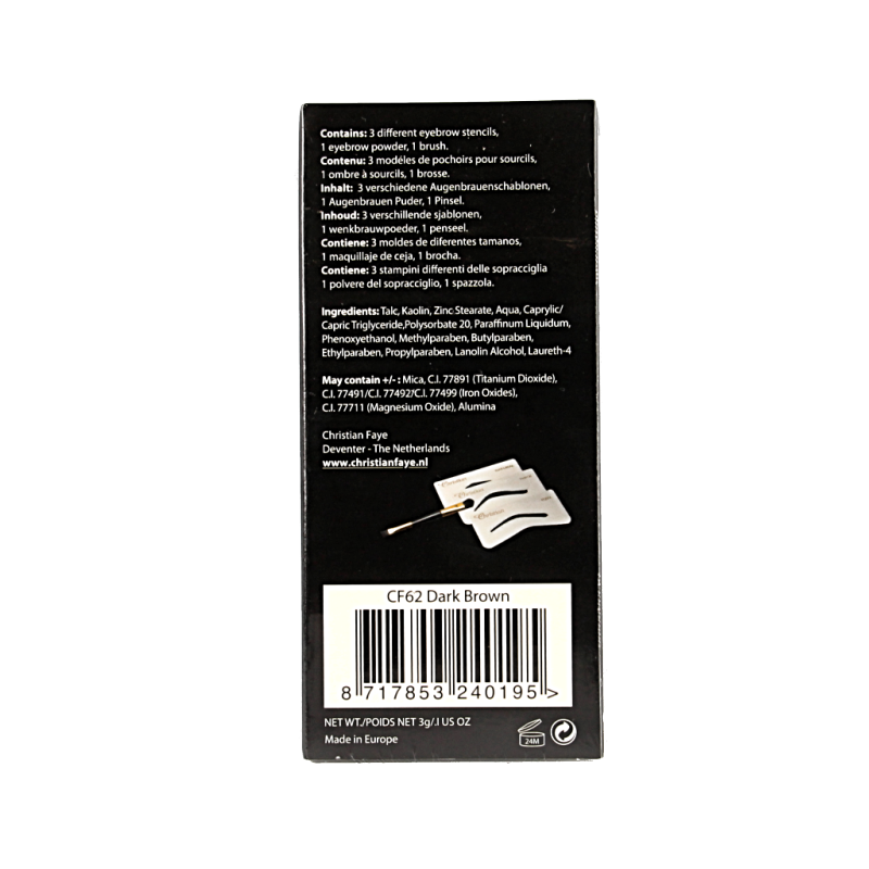 Christian Faye Eyebrow dark brown 3 Gram