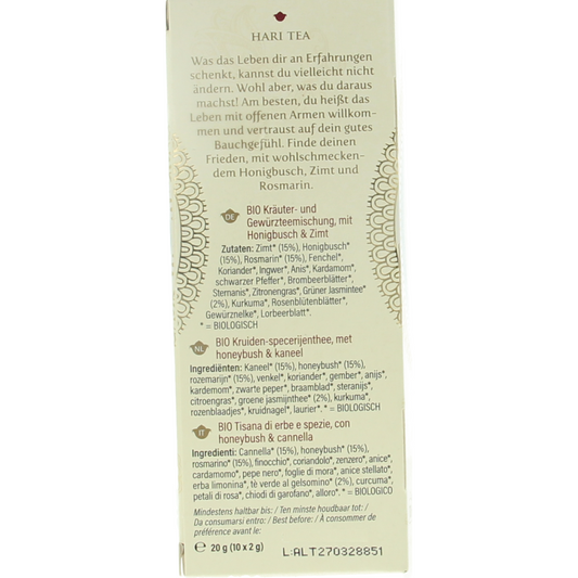Hari Tea Honeyrush cinnamon rosemary lightness bio 10.00 Stuks