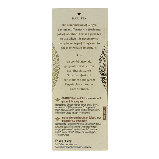 Hari Tea Ginger lemon & tumeric mindscape ginger bio 10.00 Stuks