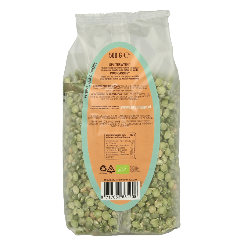 Greenage Spliterwten bio 500 Gram