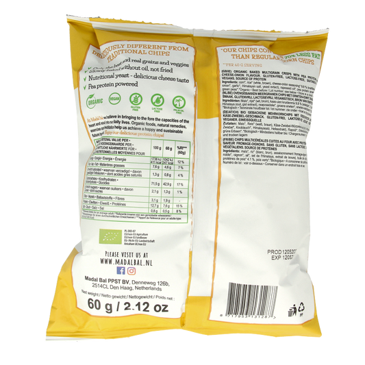 Madal Bal Protein chips cheese bio 60 Gram