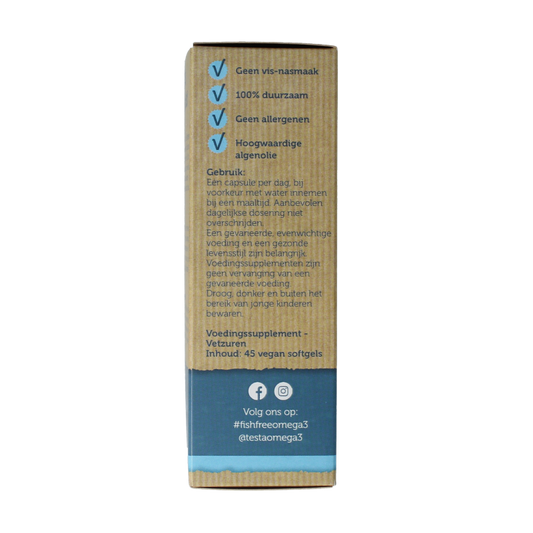 Testa Omega 3 algenolie 300mg DHA + 150mg EPA vegan 45 Softgels