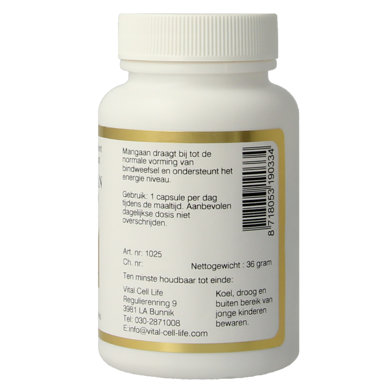 Vital Cell Life Mangaan amino 30mg 100 Vegetarische capsules