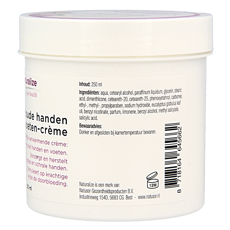 Naturalize Koude handen en voeten creme 250 Milliliter