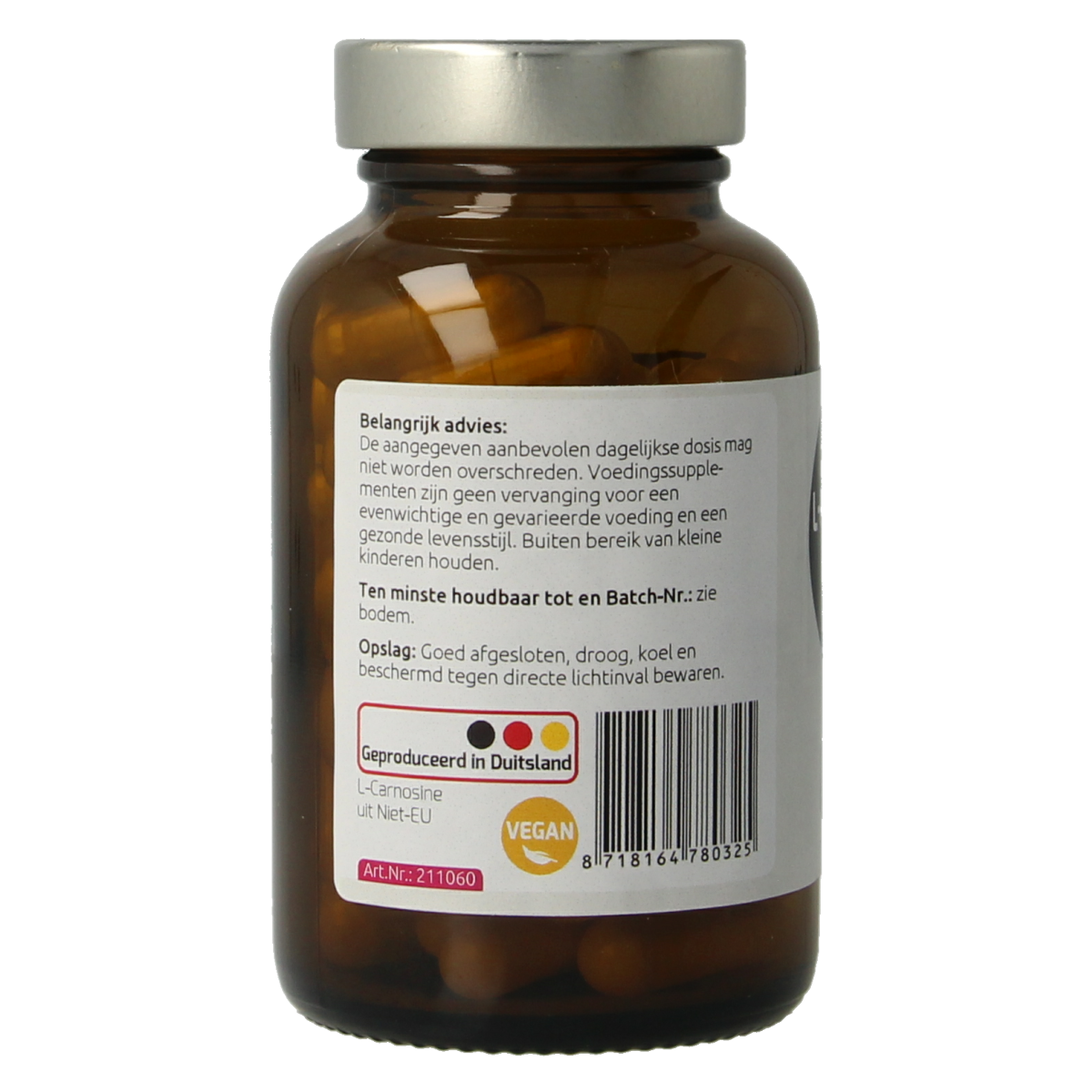 Hanoju L-Carnosine 400mg 60.00 Vegetarische capsules
