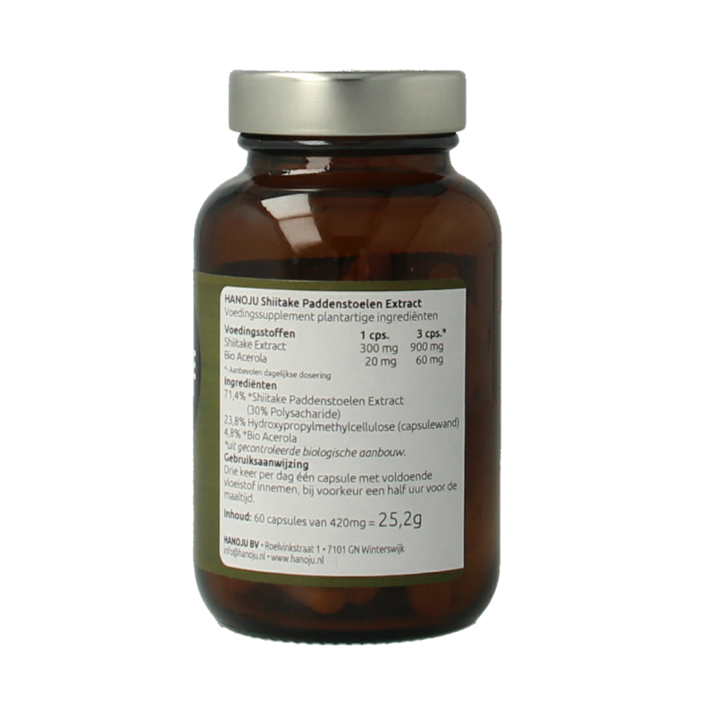 Hanoju Shiitake extract bio 60 Vegetarische capsules