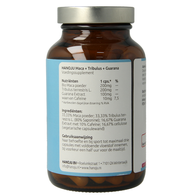 Hanoju Tribulus maca guarana extract 90 Vegetarische capsules