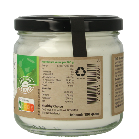 SteviJa Zoetpoeder - pot stevia 180.00 Gram