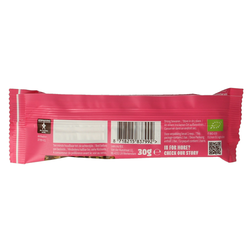 Leev Lovely lentil bar dates bio 30 Gram