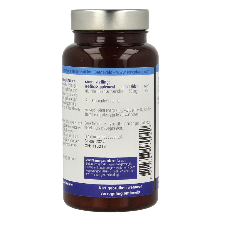 SanoPharm Vitamine B3 niacinamide 50mg 60 Tabletten