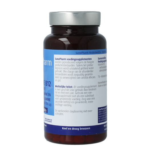 SanoPharm Vitamine B12 methyl adenosylcobalamine 500mcg 60.00 Zuigtabletten