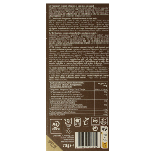 Lovechock Sweet nibs & seasalt bio 70 Gram