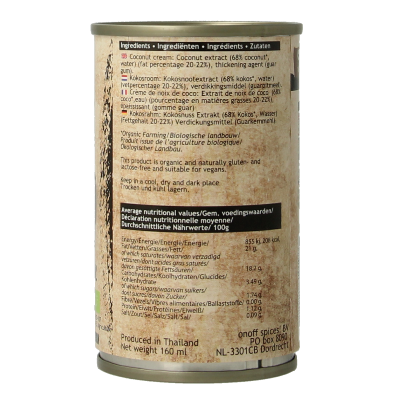 Onoff Kokosroom bio 160 Milliliter