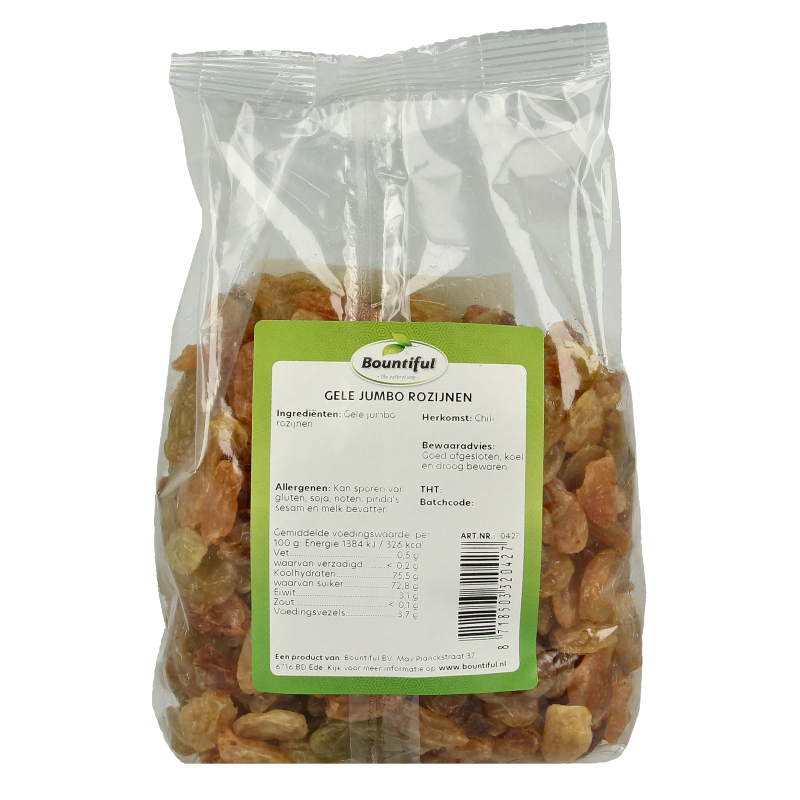 Bountiful Gele jumbo rozijnen 500 Gram