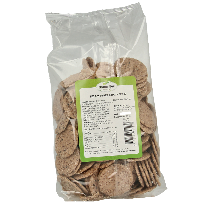 Bountiful Sesame pepper cracker 200 Gram