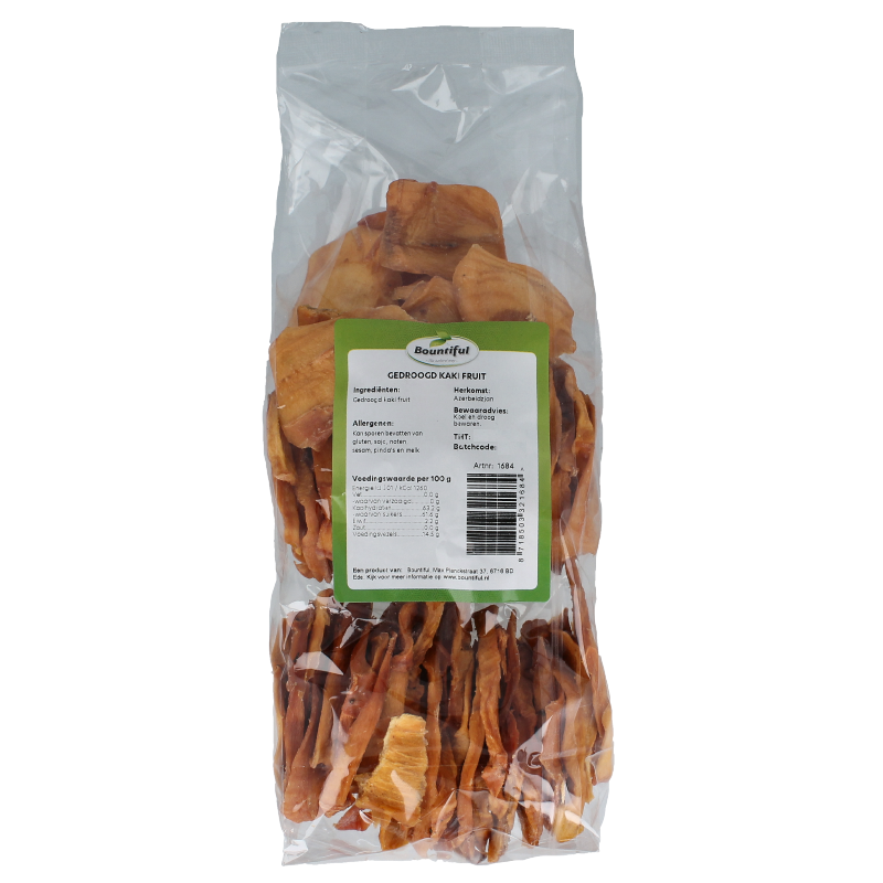 Bountiful Kaki fruit gedroogd zonder suiker 500 Gram