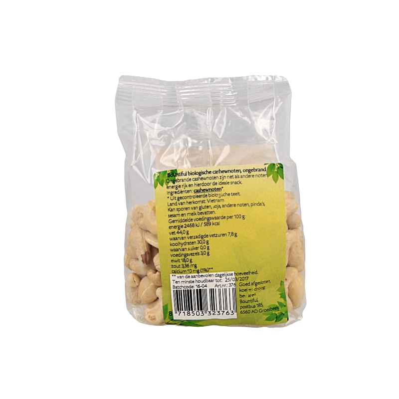 Bountiful Cashewnoten bio 150 Gram