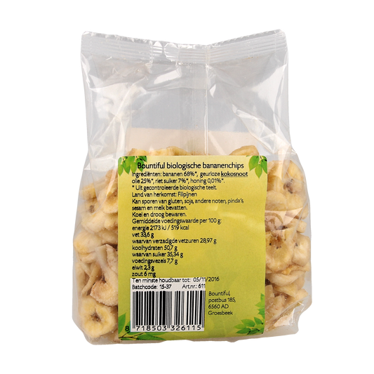Bountiful Bananen chips bio 200.00 Gram