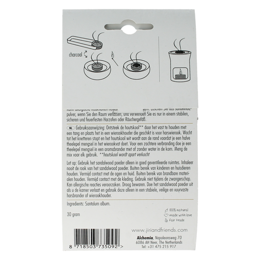 Jiri & Friends Harswierook sandalwood powder 30.00 Gram