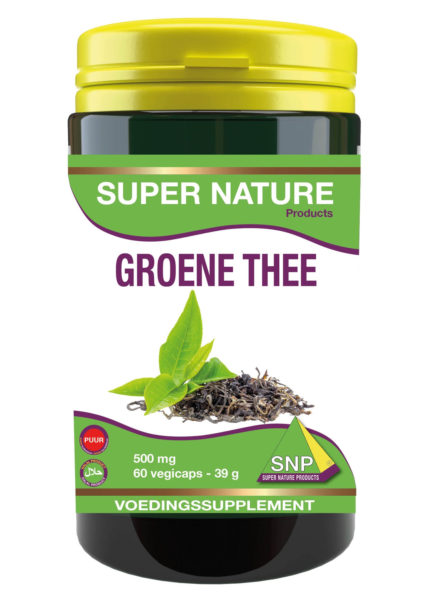 SNP Groene thee 500 mg puur 60 Vegetarische capsules