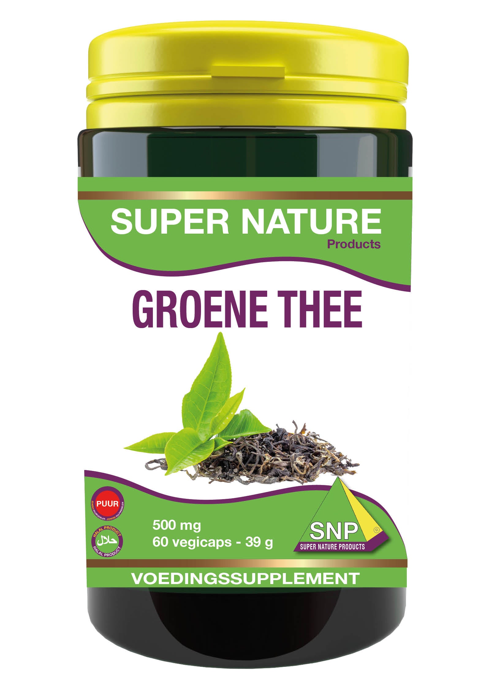 SNP Groene thee 500 mg puur 60 Vegetarische capsules