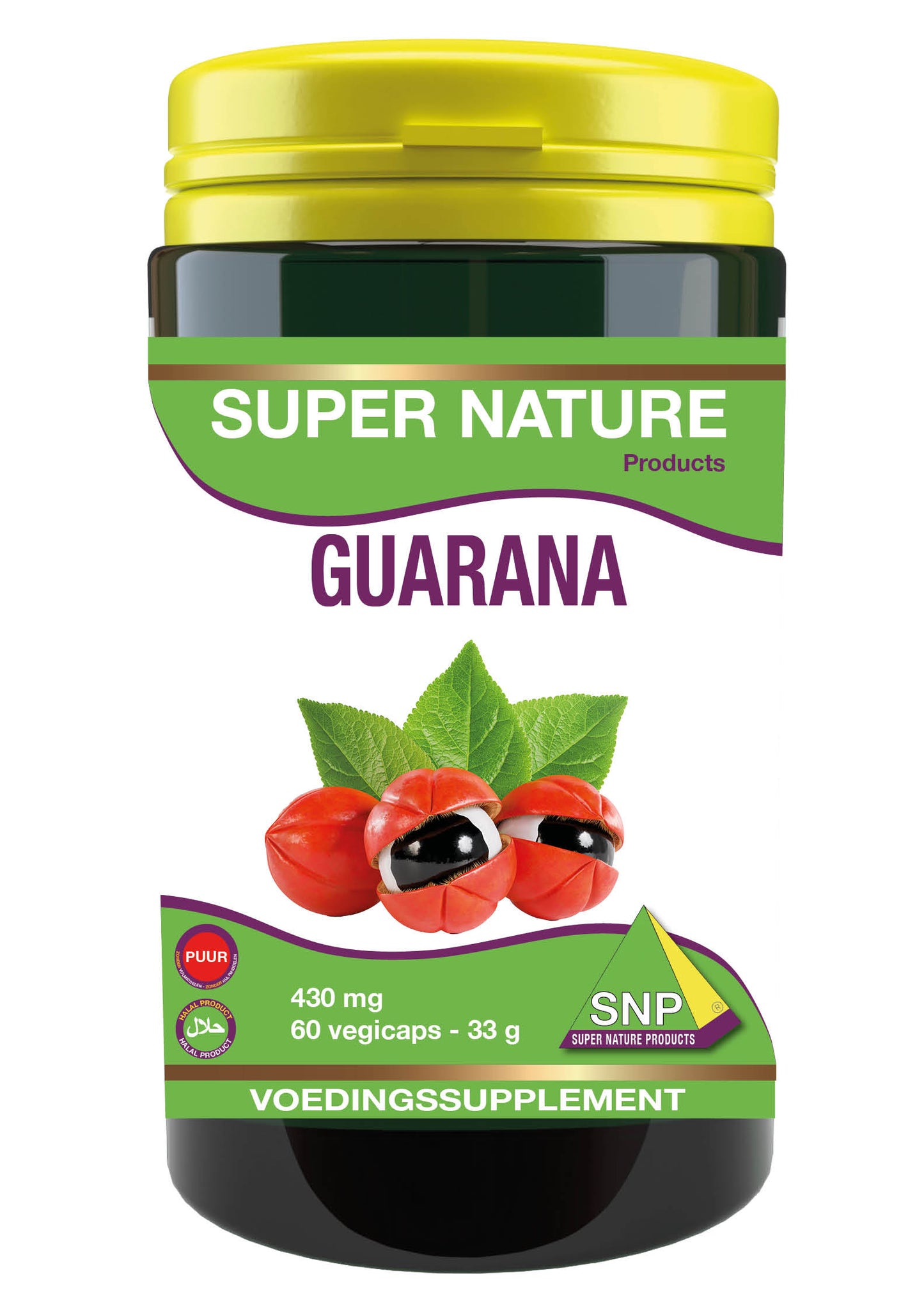 SNP Guarana 430 mg puur 60 Vegetarische capsules
