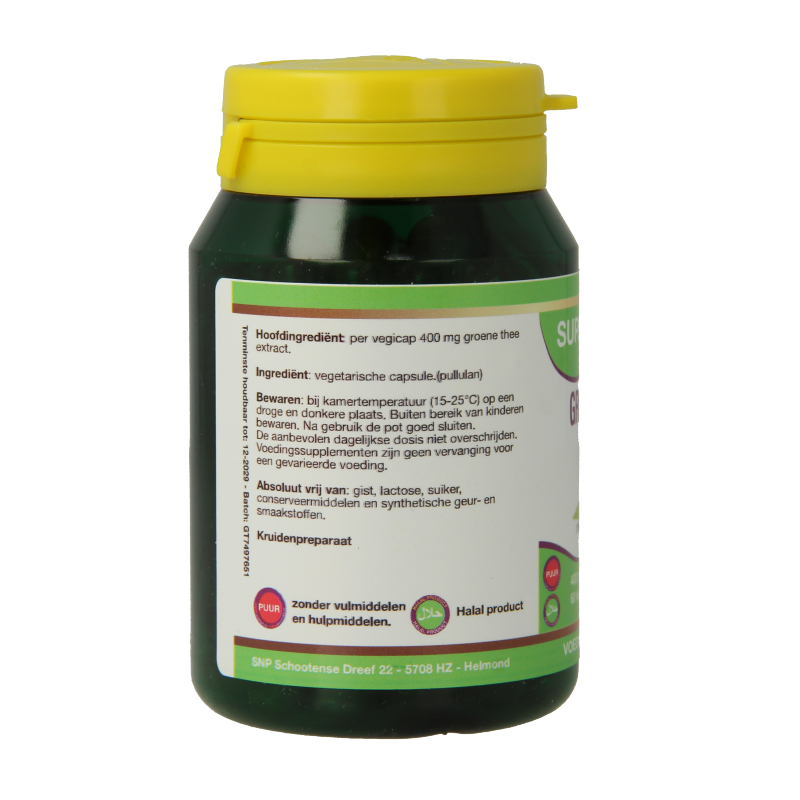 SNP Groene thee 400 mg puur 60 Vegetarische capsules
