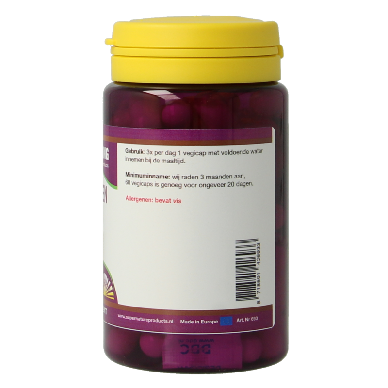 NHP Vis collageen 400mg puur 60 Vegetarische capsules