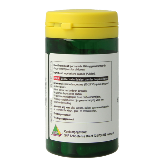 SNP Chaga fermented 400 mg puur 60 Vegetarische capsules
