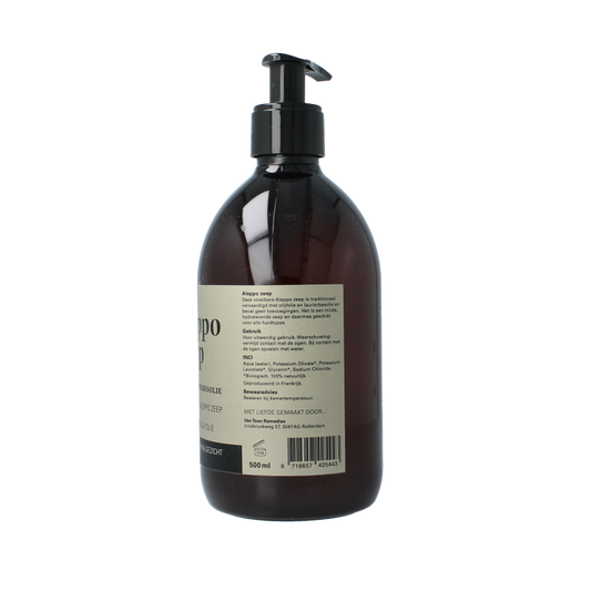 Van Toen Aleppo zeep 20% vloeibaar bio 500 Milliliter