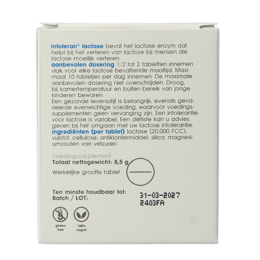 Intoleran Lactase 20.000 50.00 Tabletten
