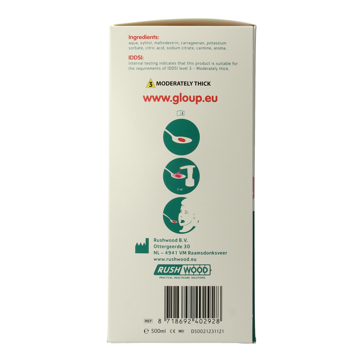 Gloup Zero medicatie inname gel framboos 500.00 Milliliter