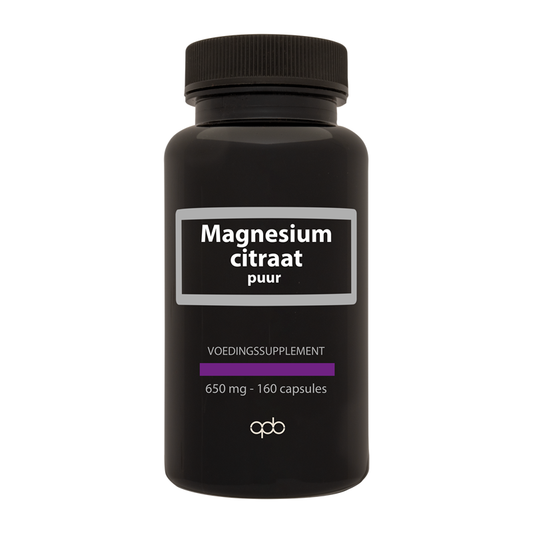 APB Holland Magnesium citraat puur 650mg 160 Vegetarische capsules