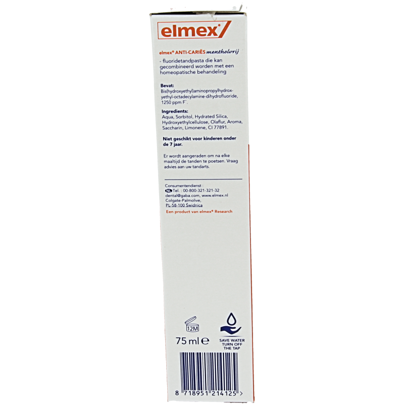 Elmex Tandpasta mentholvrij 75 Milliliter