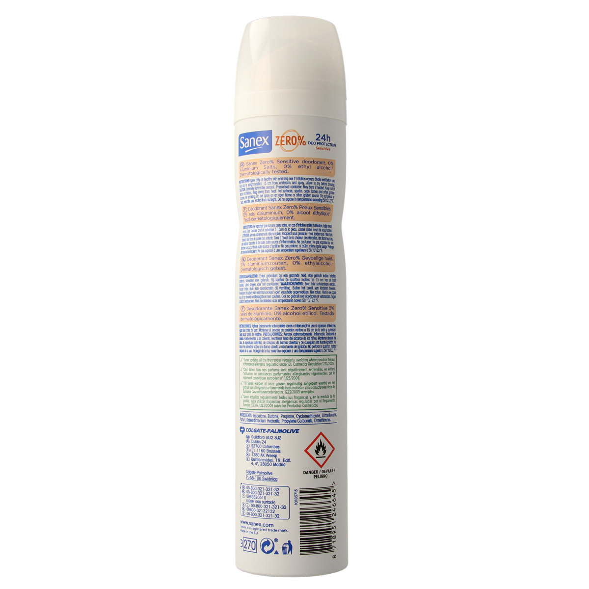 Sanex Deodorant spray zero % sensitive 200.00 Milliliter