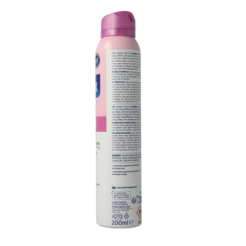 Sanex Deodorant spray dermo invisible 200 Milliliter
