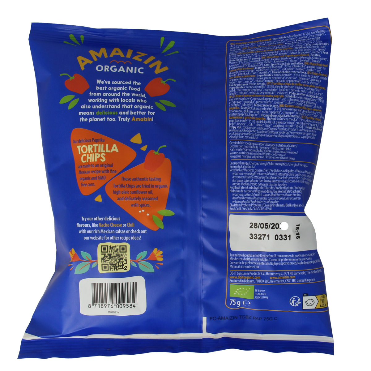 Amaizin Tortilla chips paprika bio 75 Gram