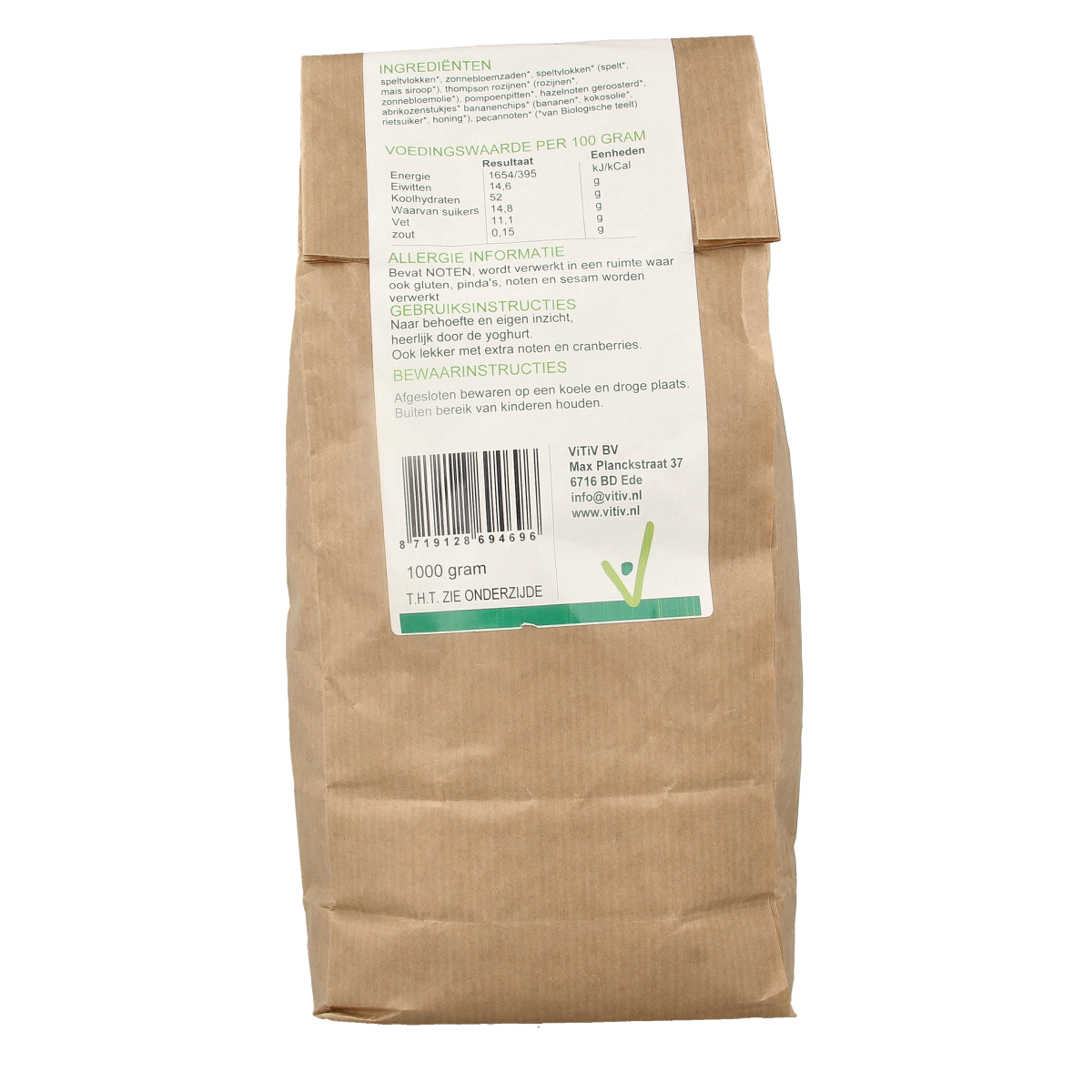 Vitiv Muesli spelt bio 1.00 Kilogram