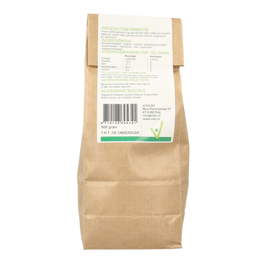Vitiv Granola zaden en noten bio 500.00 Gram