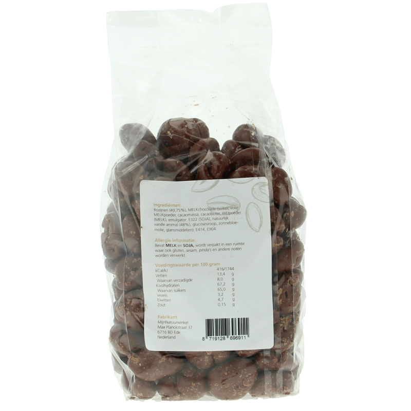 MijnNatuurwinkel Chocolade rozijnen melk 400 Gram