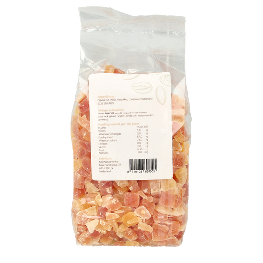 MijnNatuurwinkel Papaya blokjes gedroogd 400 Gram