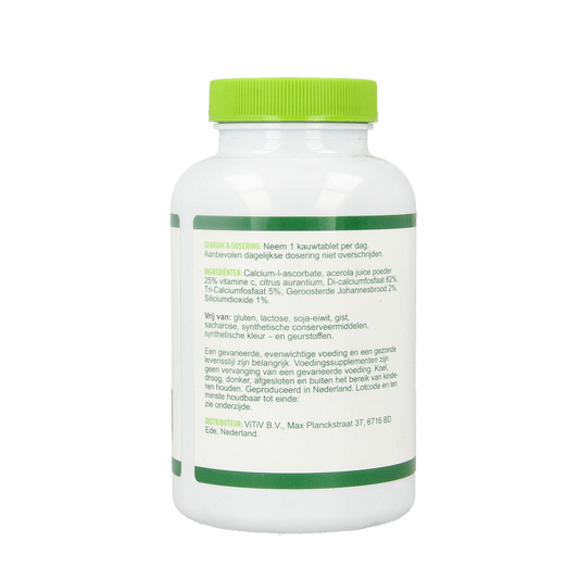 Vitiv Kinder vitamine C zuurvrij 120mg 100 Kauwtabletten