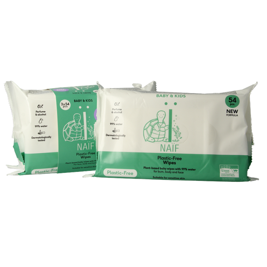 Naif Baby & kids plastic-free wipes 3-pack 3 Stuks
