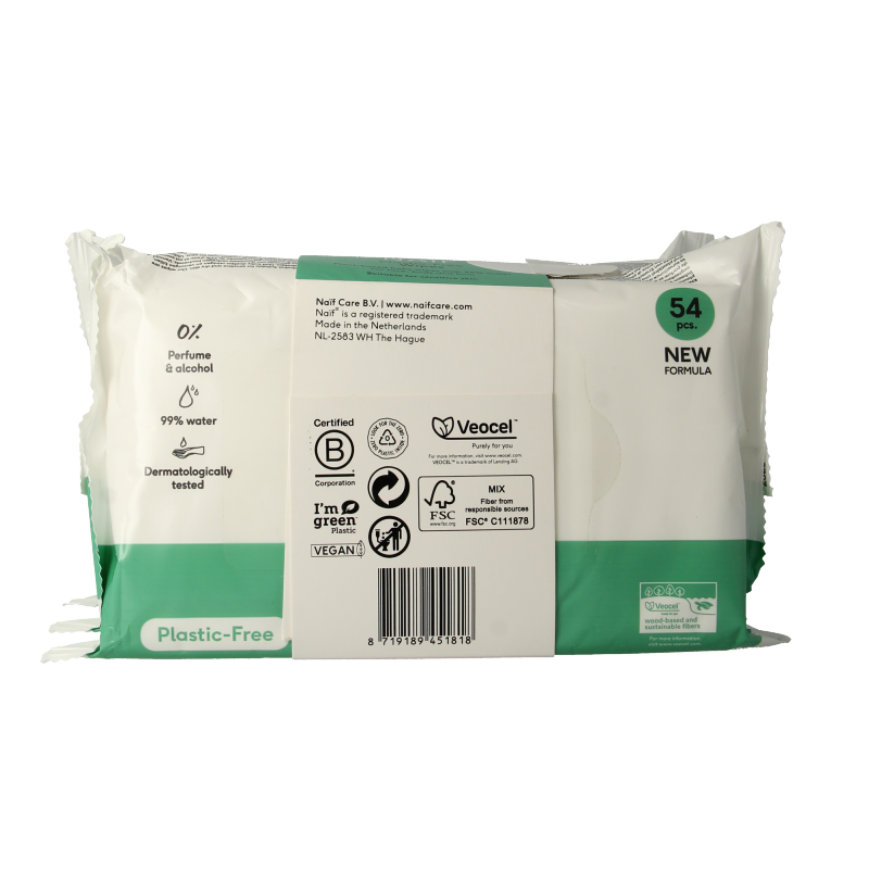 Naif Baby & kids plastic-free wipes 3-pack 3 Stuks