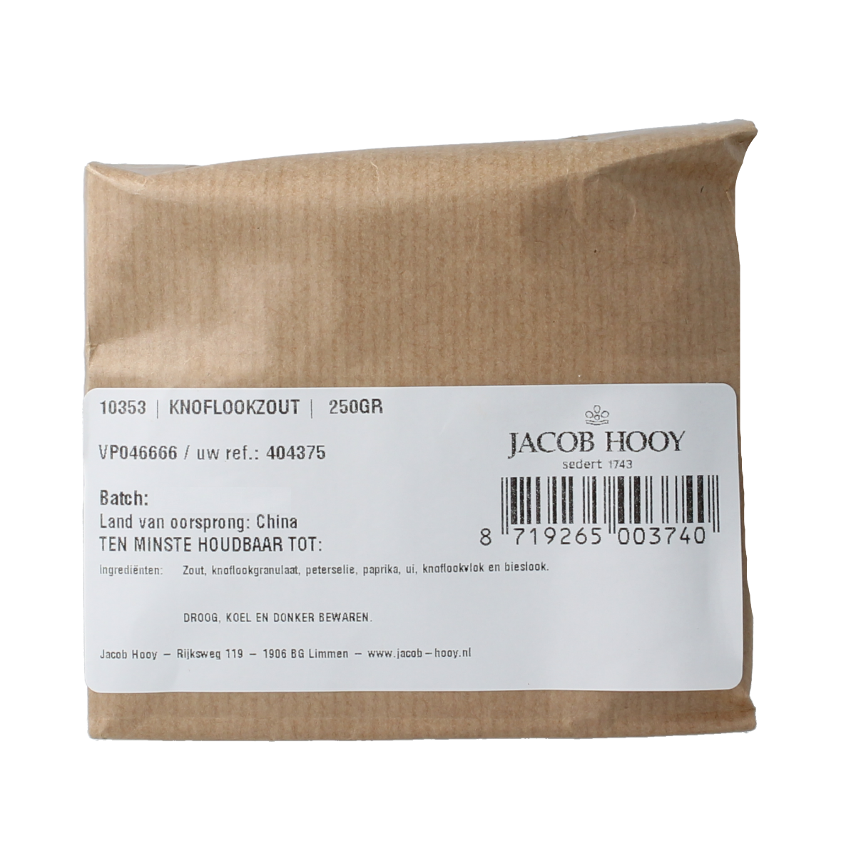 Jacob Hooy Knoflookzout 250.00 Gram